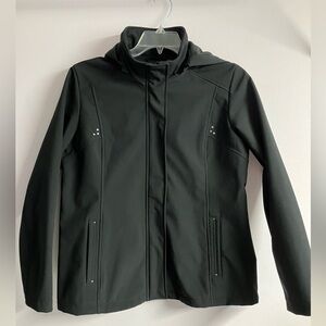 Women’s Soft Shell Jacket/Coat, Large, Full Front Zipper, Black, by Weatherproof